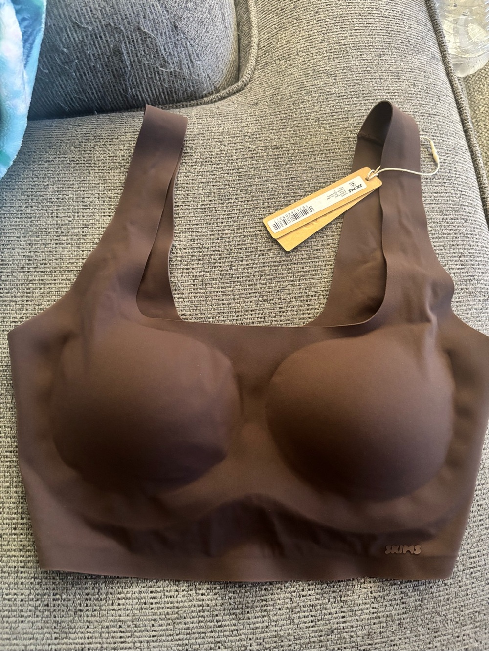 SKIMS Seamless Padded Bralette in Deep Brown